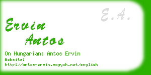 ervin antos business card